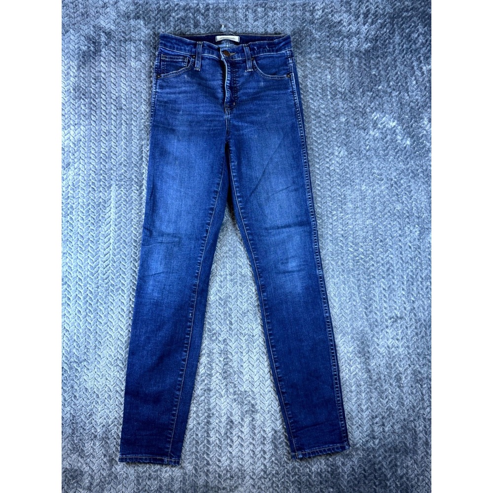 Madewell Womens 26 Blue Denim Stretch High Rise Straight Leg Jeans 10-Inch Rise